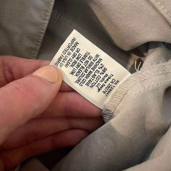 Nili Lotan 0 Jenna Dove Gray Side Stripe Chino Utility Pant Raw Hem Flap Pocket - Picture 9 of 12